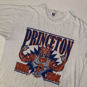 VTG Princeton Tigers Russell Athletic T-Shirt Made in USA West Virginia Gym Buff